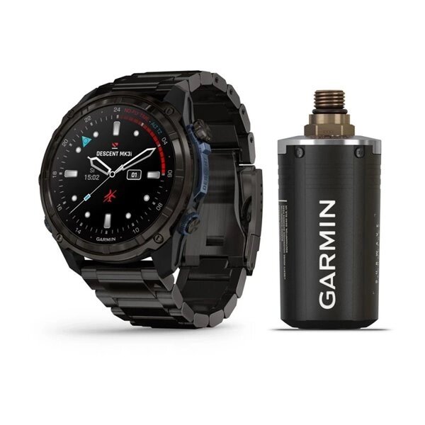Смарт-годинник Garmin Descent Mk3i - 51 мм, титан Carbon Grey DLC  з титановим браслетом + трансивер Descent T2 від компанії Garmin - фото 1