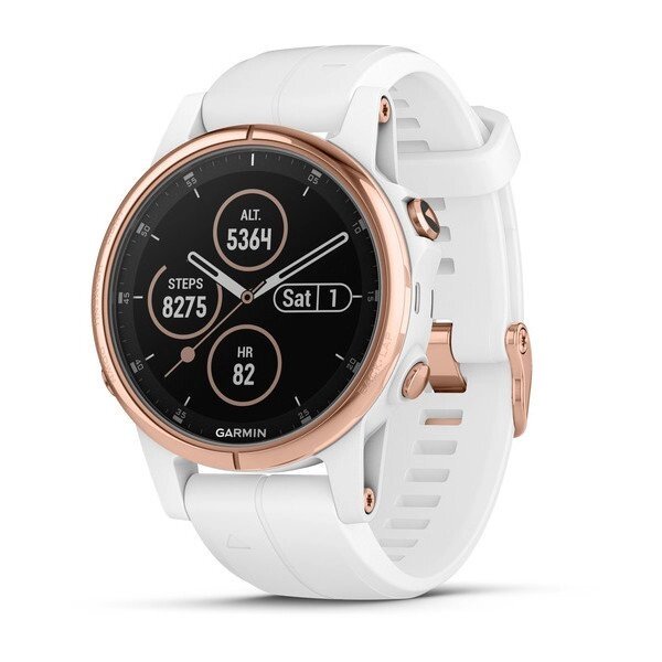 Смарт-годинник Garmin Fenix 5S Plus Sapphire Rose Gold-tone з білим ремінцем від компанії Garmin - фото 1