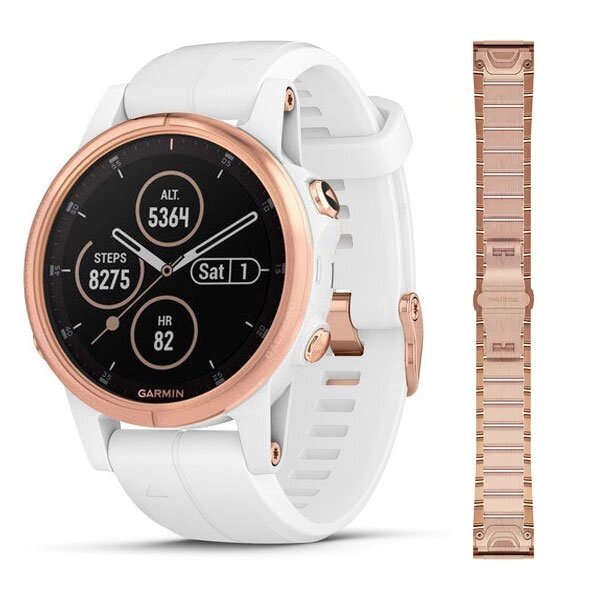 Смарт-годинник Garmin Fenix 5S Plus Sapphire з металевим Rose Gold-tone браслетом від компанії Garmin - фото 1