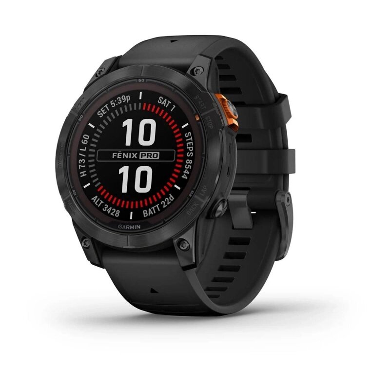 Смарт-годинник Garmin Fenix 7 Pro (без Wi-Fi) - Solar Edition - сланцево-сірий з чорним ремінцем від компанії Garmin - фото 1