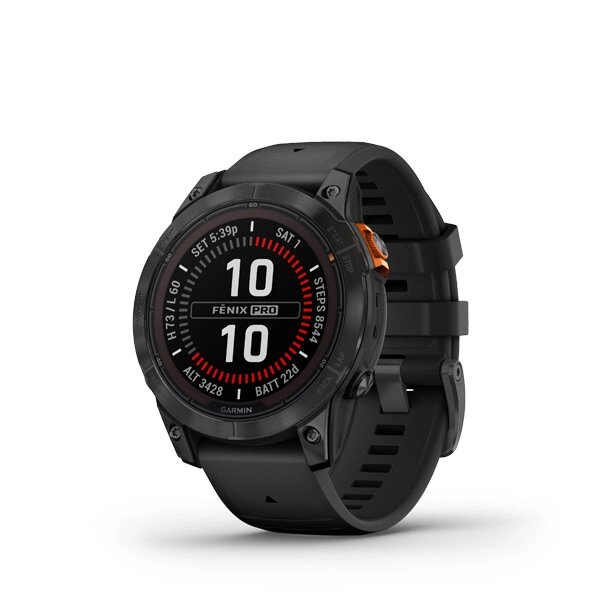 Смарт-годинник Garmin Fenix 7 Pro - Solar Edition - сланцево-сірий з чорним ремінцем від компанії Garmin - фото 1