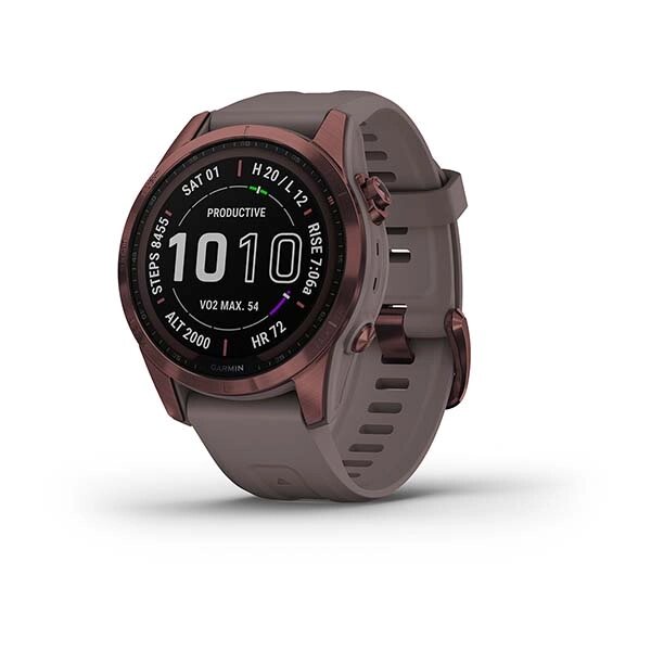 Смарт-годинник Garmin Fenix 7s Sapphire Solar титановий темно-бронзовий зі сланцево-сірим ремінцем від компанії Garmin - фото 1