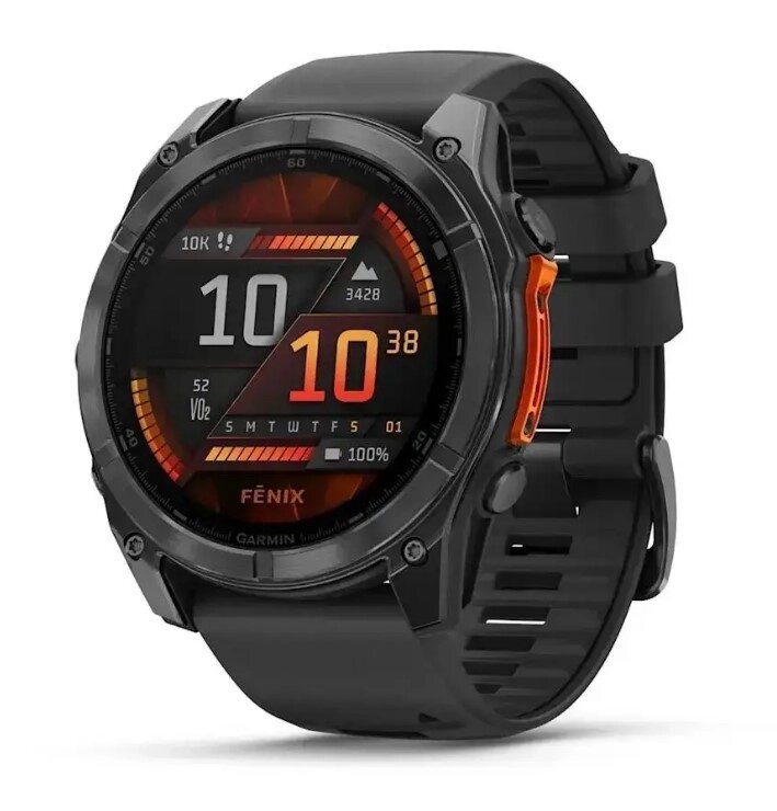 Смарт-годинник Garmin Fenix 8 – 51 мм, AMOLED, сланцево-сірий з чорним силіконовим ремінцем від компанії Garmin - фото 1