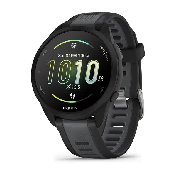 Смарт-годинник Garmin Forerunner 165, чорний/сланцево-сірий силіконовий ремінець від компанії Garmin - фото 1