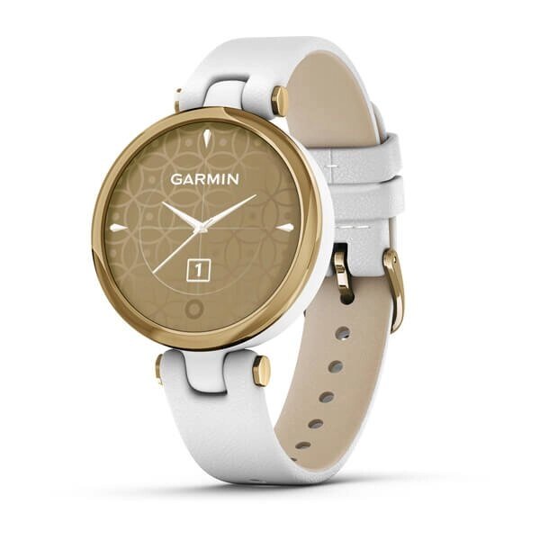 Смарт-годинник Garmin Lily Classic Light Gold з білим корпусом та ремінцем з італійської шкіри від компанії Garmin - фото 1