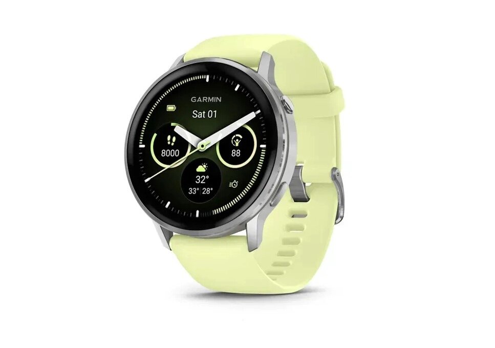 Смарт-годинник Garmin Venu 4 (45 мм) сріблястий із цитриновим силіконовим ремінцем від компанії Garmin - фото 1