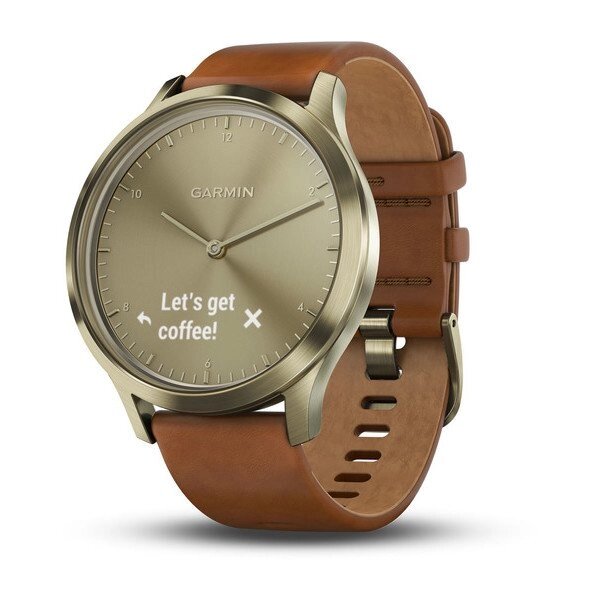 Смарт-годинник Garmin Vivomove HR Premium Gold Tone Light Brown Small / Medium від компанії Garmin - фото 1