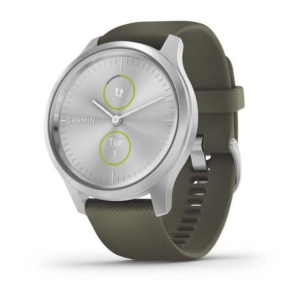 Смарт-годинник Garmin Vivomove Style сріблястий з ремінцем кольору зелена трава від компанії Garmin - фото 1