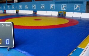 Килим борцовскій 3-х кольоровий 10 м x 10 м мати 4 см на липучці