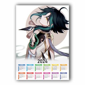 Календар настінний аніме Сяо Геншин імпакт Genshin Impact 42х29 см (data_02)