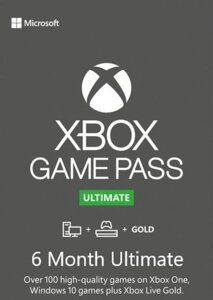 Підписка Xbox Game Pass Ultimate на 6 місяців (Xbox / Win10) | Всі Країни (інф.-консульт. Послуга)