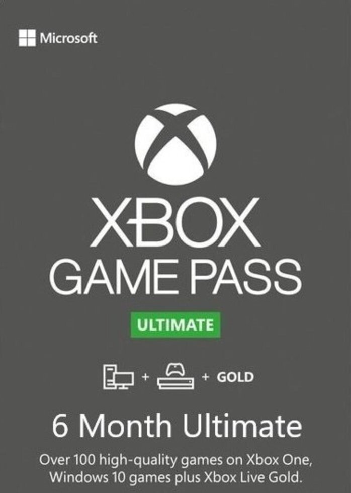 Підписка Xbox Game Pass Ultimate на 6 місяців (Xbox / Win10) | Всі Країни (інф.-консульт. Послуга) від компанії Інтернет-магазин «Game Cards» - фото 1