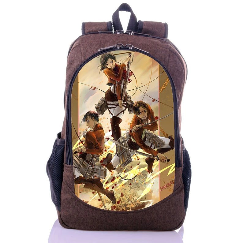 Рюкзак з принтом аніме Мікас Леві Ерен Атака Титанів (backpack087) від компанії Інтернет-магазин «Game Cards» - фото 1