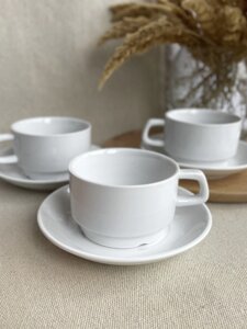 Порцелянова чайна пара Helios Чашка 250 мл + блюдце (HR1300)