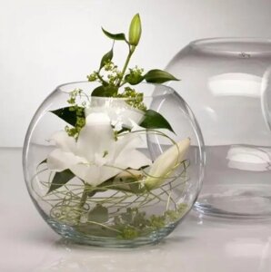 Кругла ваза-шар Pasabahce Флора зі скла 160х120 мм (45068)