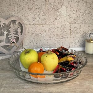 Скляна тарілка-блюдо Helios Dehlia для фруктів 30 см (PM-3000)