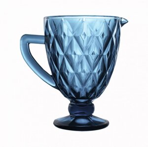 Скляний глечик Helios Синій із кольорового скла 1100 мл (6467)