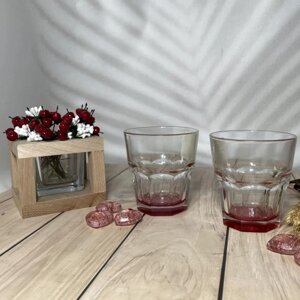 Скляний стакан Pasabahce торканка для віскі з червоним дном (52705/sl-red)