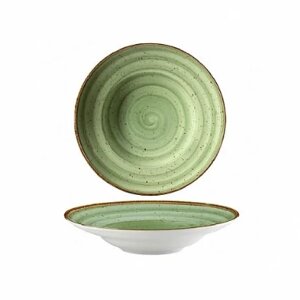 Тарілка Kutahya Porselen Corendon кругла зелена для пасти глибока 270 мм (GR3127)