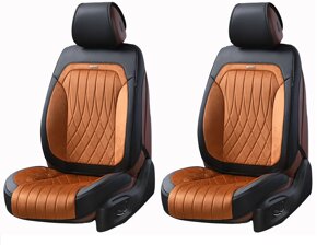 Чохли на передні сидіння автомобіля 3D екошкіра та алькантара Elegant Modena EL 700 235 коричневого кольору