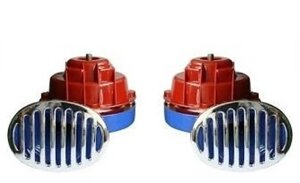 Сигнал звуковий «равлик» 12V 2-тоновий Elegant Compact  EL 100 730 червоно-синій, кришка хром в Івано-Франківській області від компанії Интернет магазин автотоваров Avtostyl