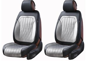 Чохли на передні сидіння автомобіля 3D екошкіра та алькантара Elegant Modena EL 700 233 сірого кольору