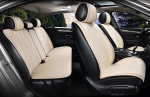 Накидки з алькантари на сидіння авто Elegant Trento бежевого кольору EL 700 614