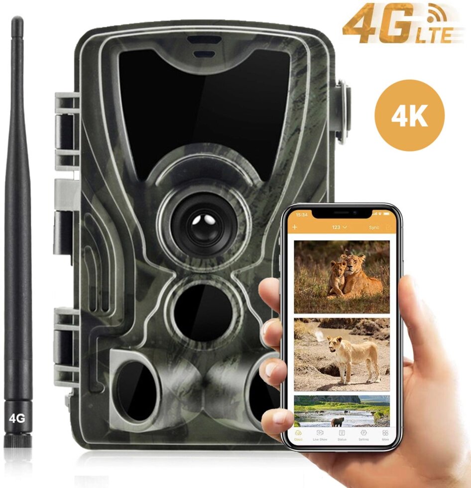 4G / APP Фотопастка, камера для полювання Suntek HC-801Pro, 4K, 30Мп, з live додатком iOS / Android від компанії Гаджет Гік - Магазин гаджетів - фото 1