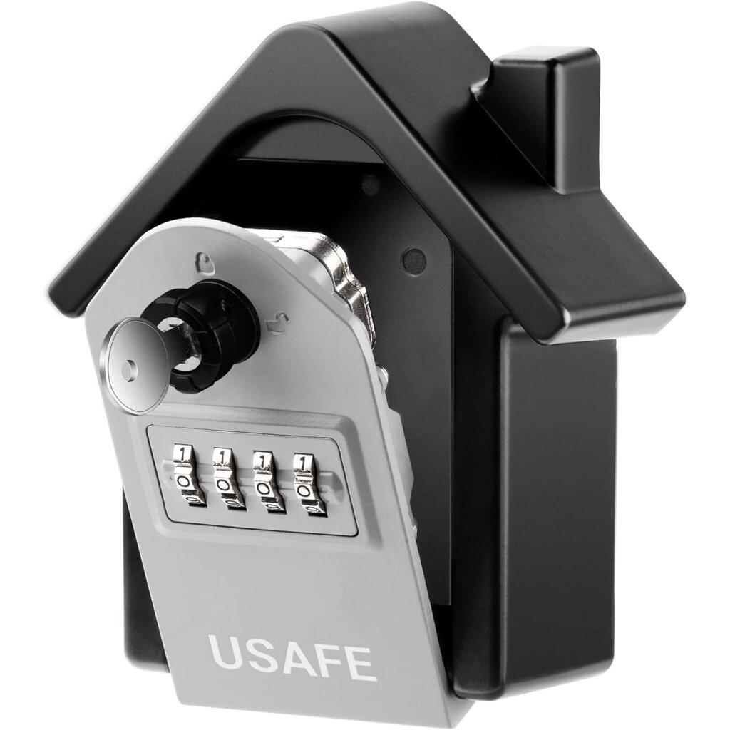 Антивандальний зовнішній міні сейф для ключів uSafe KS-06, в формі будинку, з кодовим замком і ключем, настінний, Сірий від компанії Гаджет Гік - Магазин гаджетів - фото 1