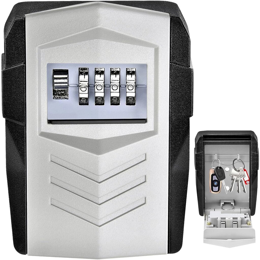 Антивандальний зовнішній міні сейф для ключів uSafe KS-11, з кодовим замком, металевий, настінний, Сірий від компанії Гаджет Гік - Магазин гаджетів - фото 1