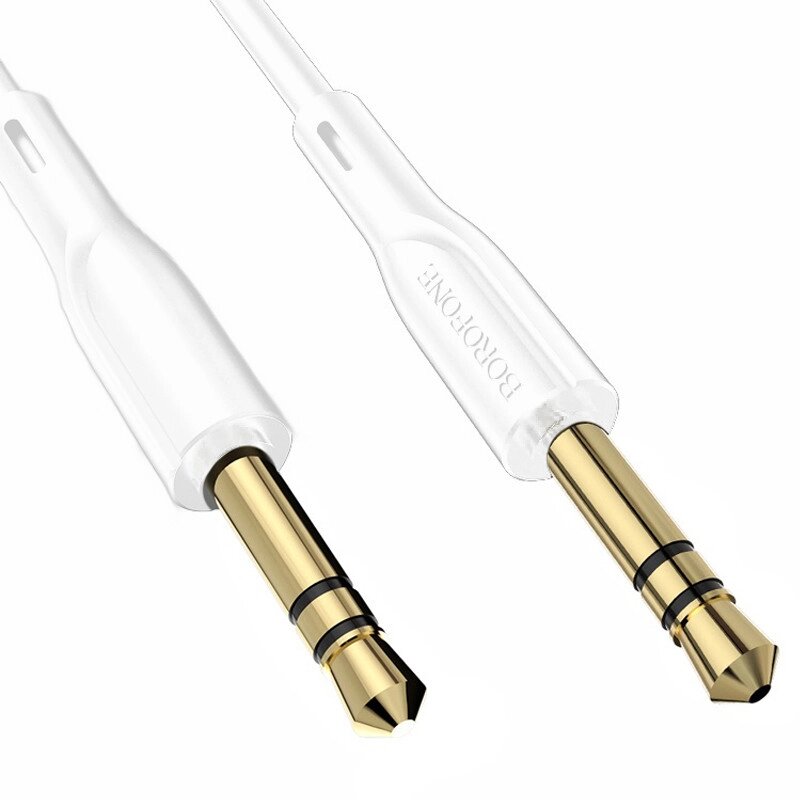 Аудіо кабель Borofone BL1 | AUX 3pin 3.5 мм на 3pin 3,5 мм, 1m, White від компанії Гаджет Гік - Магазин гаджетів - фото 1