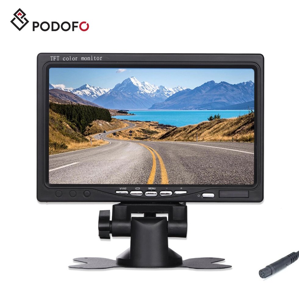 Автомобільний монітор 7 "для камери заднього виду Podofo R0008, 1024х600, 2-х канальний, 2 x AV, 12 В від компанії Гаджет Гік - Магазин гаджетів - фото 1