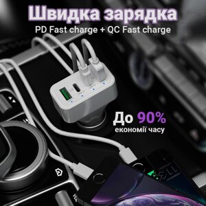 Автомобільний зарядний пристрій Addap K26, 2 USB + 2 Type-C, зі швидкою зарядкою, 40W