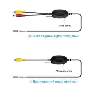 Бездротовий приймач + передавач відео для камер заднього виду Podofo R0026, для авто