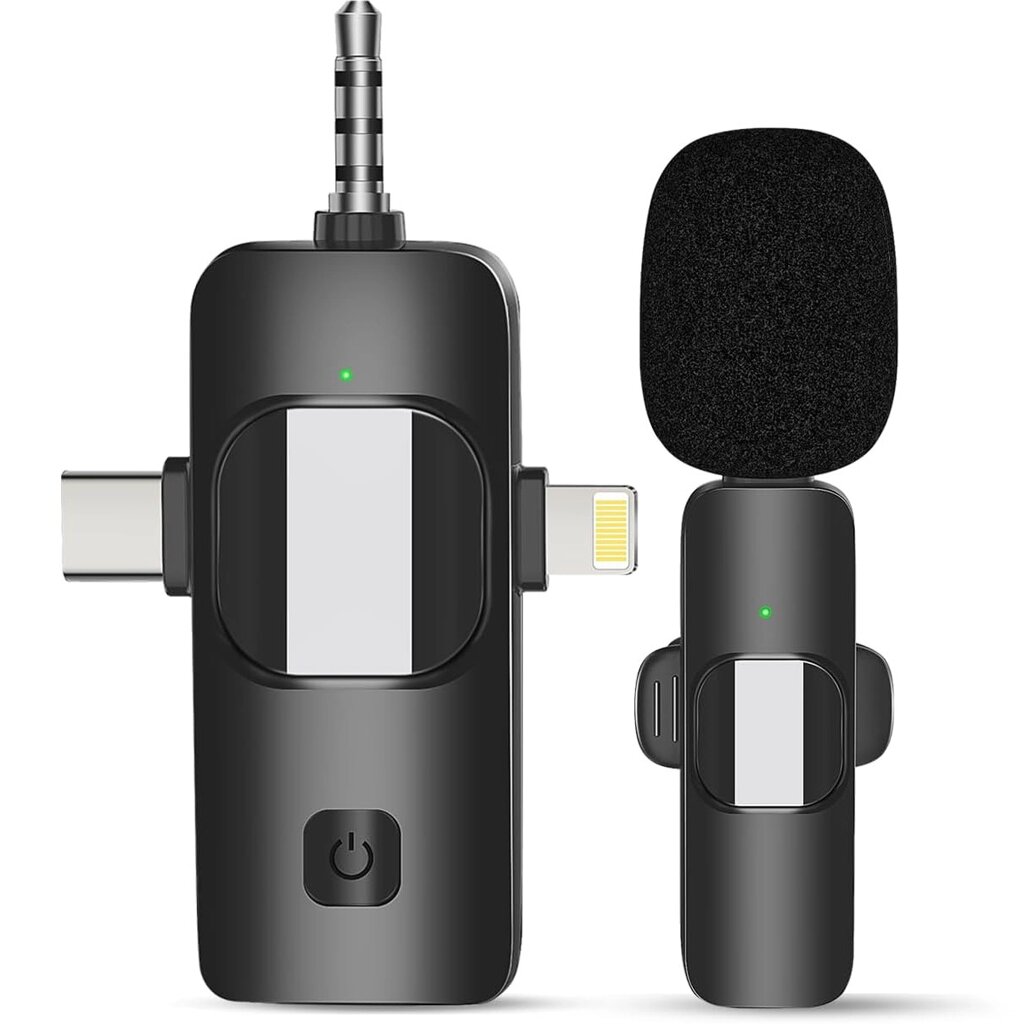 Бездротова петличка 3в1: Lightning + Type-C + miniJack Savetek P29, мікрофон для смартфона, ноутбука, планшета від компанії Гаджет Гік - Магазин гаджетів - фото 1
