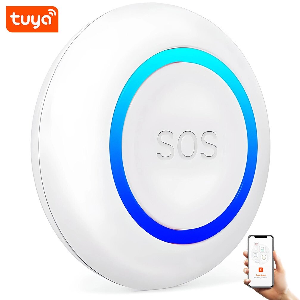 Бездротова WiFi тривожна кнопка SOS для людей похилого віку USmart SOS Button-01w, сигнальний пульт виклику з від компанії Гаджет Гік - Магазин гаджетів - фото 1