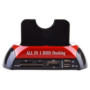 Док-станція для жорстких дисків Addap PH-0875 | SATA + IDE з подвійним слотом / кардридером / USB 2,0
