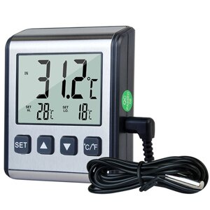 Електронний цифровий термометр для акваріума OEM CX-6552 з РК-дисплеєм та сигналізатором температури
