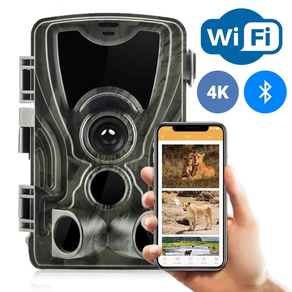 Фотопастка, мисливська WiFi камера Suntek WiFi801pro, 4K, 30Мп, з додатком iOS / Android від компанії Гаджет Гік - Магазин гаджетів - фото 1