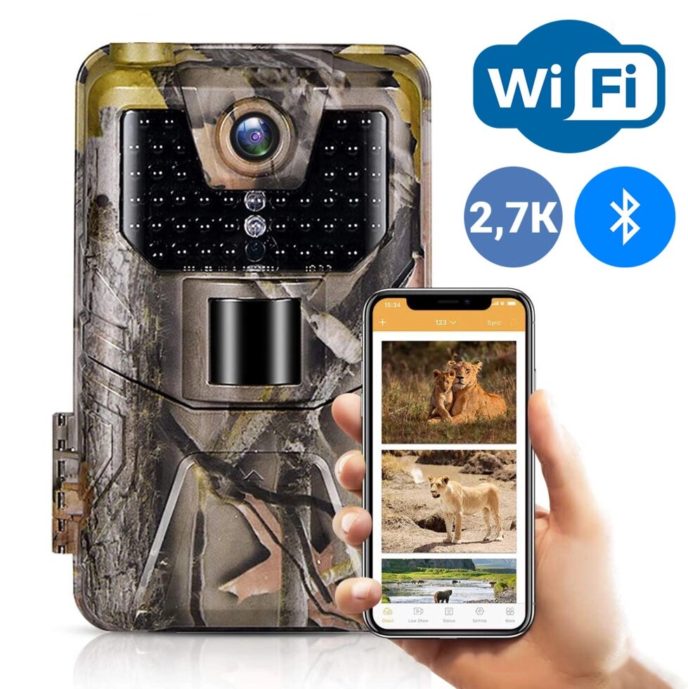 Фотопастка, мисливська WiFi камера Suntek WiFi900plus, 2,7K, 36Мп, з додатком iOS / Android від компанії Гаджет Гік - Магазин гаджетів - фото 1