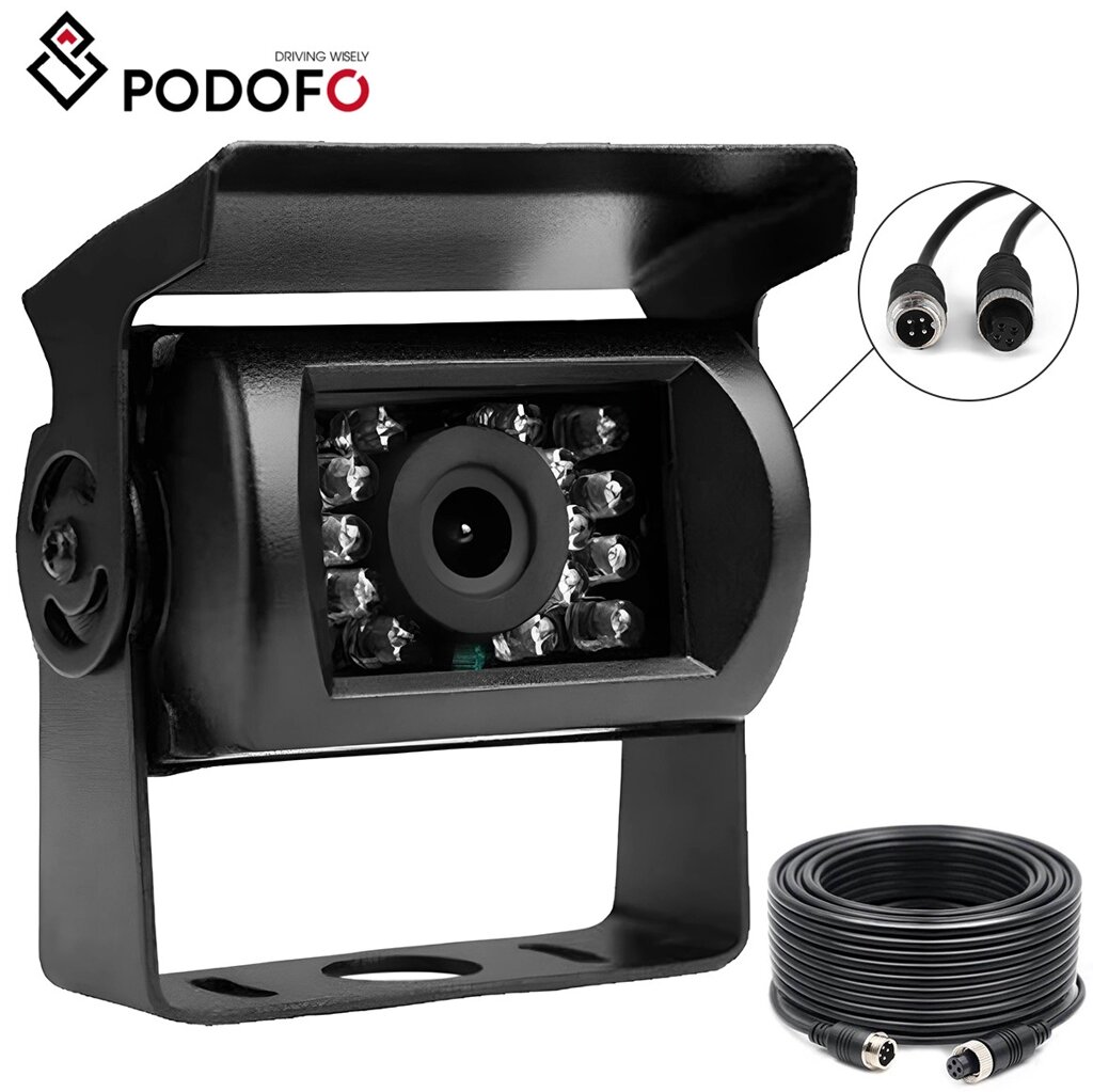 Камера заднього виду Podofo K0069A2P, для грузових авто, кабель 4pin, IP68, 120° від компанії Гаджет Гік - Магазин гаджетів - фото 1