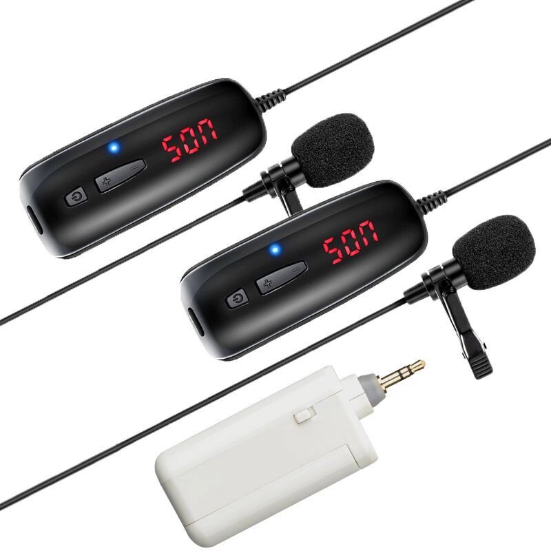 Комплект з 2-ма бездротовими петличними мікрофонами Savetek P8-UHF для телефону, смартфону, до 50 метрів від компанії Гаджет Гік - Магазин гаджетів - фото 1