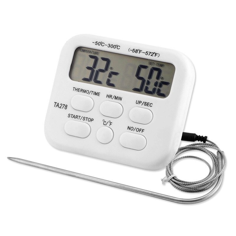 Кухонний цифровий термометр + кулінарний таймер UChef TA-278, з виносним щупом та сигналізатором від компанії Гаджет Гік - Магазин гаджетів - фото 1