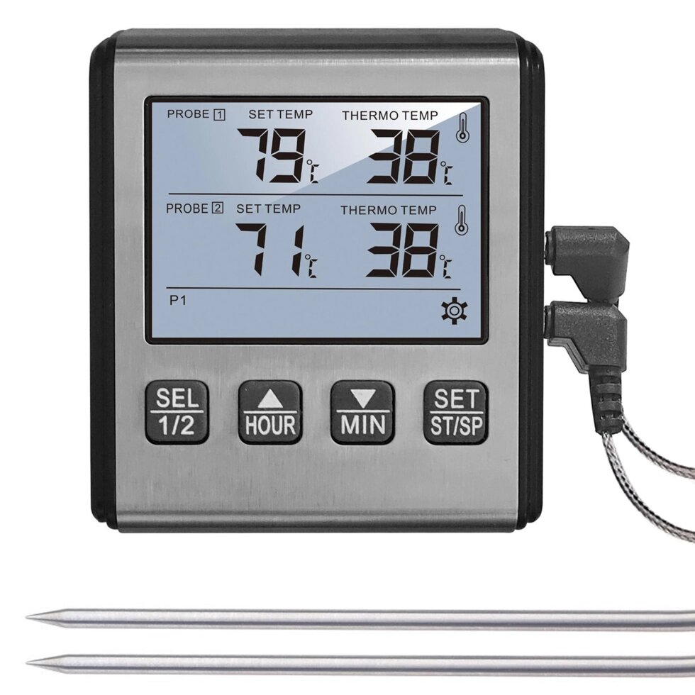Кухонний цифровий термометр + таймер UChef TP-710s, з 2-ма виносними щупами, сигналізатором, магнітом і програмами від компанії Гаджет Гік - Магазин гаджетів - фото 1