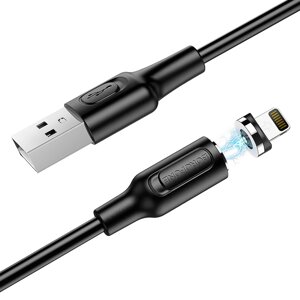 Магнітний зарядний кабель для iPhone/iPad/iPod з USB на Lightning порт Borofone BX41, 2.4A, 1 м