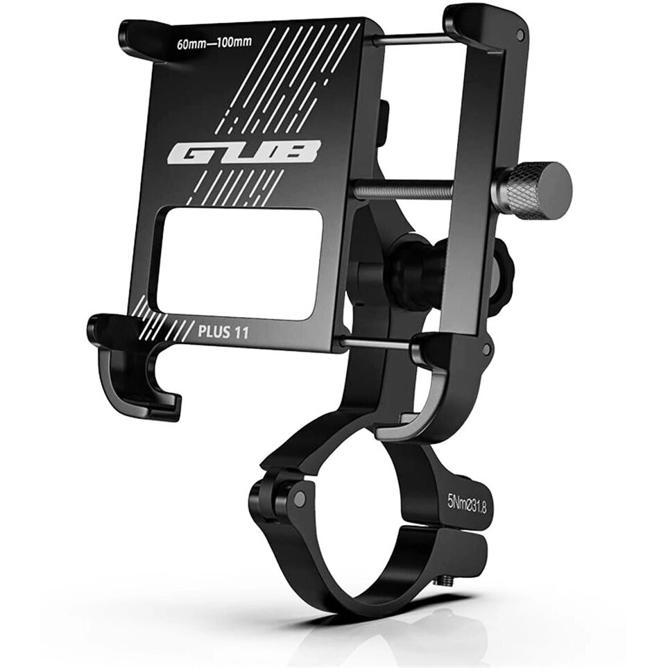 Металевий тримач для смартфона на кермо велосипеда / самоката GUB PLus 11, чорний від компанії Гаджет Гік - Магазин гаджетів - фото 1
