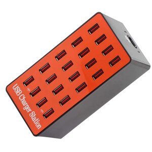 Мультизарядное устройство на 20 USB портов Addap MCS-A5, док-станция, 80W, orange