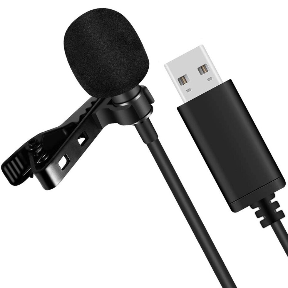 Петличний мікрофон для запису звуку Andoer EY-510-2 USB, петличка для ноутбука, компютера, ПК від компанії Гаджет Гік - Магазин гаджетів - фото 1