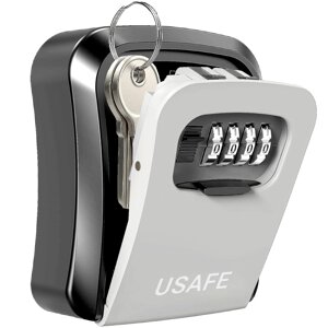Зовнішній міні сейф для ключів uSafe KS-03p, з кодовим замком, настінний, пластиковий, Сірий