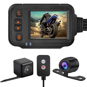 Мото відеореєстратор з 2 камерами Podofo W8122, для переднього та заднього огляду мотоцикла, Full HD 1080P, IP65